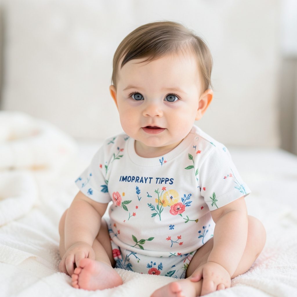 Important tips for traveling with a baby, featuring a parent and infant in a calm travel setting with soft neutral tones.